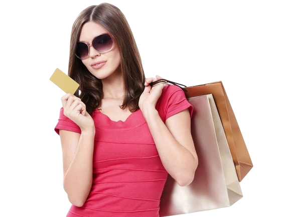 Young Woman with Shopping Bags